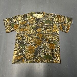 Vintage 90s realtree camo all over print earth tone pocket tee shirt tshirt